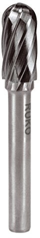 RUKO 116020A - Fresas metal duro para aluminio forma C - WRC Semiesférica (6 x 56 mm)