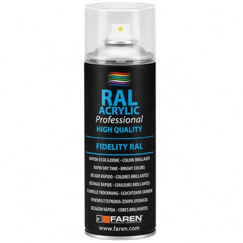 FAREN RAL ACRYLIC, Vernice spray Acrilica 100%, Smalto FIDELITY RAL, Colori Brillanti a Rapida Essiccazione, 400ml (1, RAL 5015 BLU CIELO)