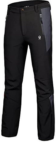 Little Donkey Andy Damen Winter Wanderhose Skihose Trekkinghose Snowboardhose, Softshell-Hose, Fleecegefüttert und wasserabweisend Schwarz M