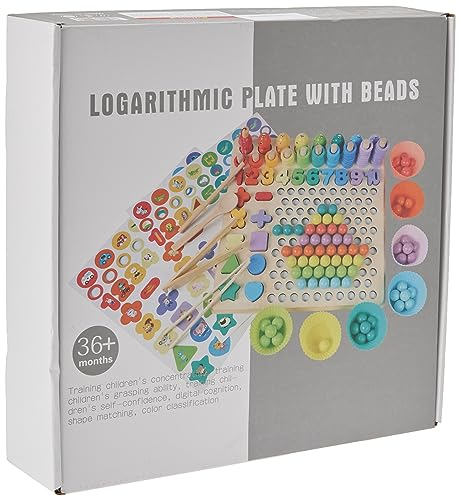 YLSCI Holz Montessori Spielzeug, Montessori Brettspiel, Angelspiel Holz Clip Beads Brettspiel für Kinder ab 3 Jahre, Large