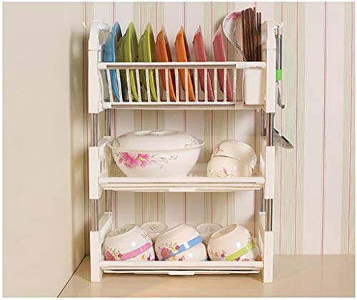 WXJLYZRCXK Portaoetti da Cucina Scolapiatti in Plastica Scodella a 3 Livelli Portaoetti Scaffale Scaffali da Cucina Scolapiatti Stendibiancheria Plastica con Vassoio per Lavello da Cucina Rimovibile