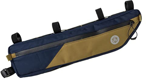 AGU Tube Bikepacking Borsa Bici Telaio, Borsello Bici da Fissare al Telaio, Borsa Telaio Bici Idrorepellente, Riflettente, Montaggio Semplice, Poliestere Riciclato - Blu - 5,5L