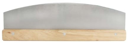 INTIRILIFE Tagliapizza professionale Marrone, mezzaluna con lama in acciaio inossidabile - 35.3 x 10.8 x 5 cm - Grande coltello per pizza, mezzaluna per erbe, con protezione per la lama