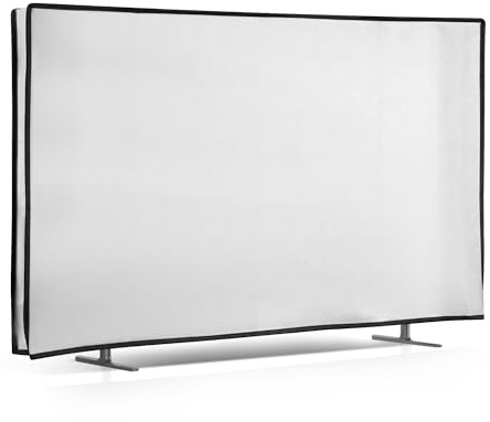 kwmobile Indoor 24 TV Cover – Television Dust Cover Screen Protector – TV Screen Dust Protection – Synthetic Fabric White