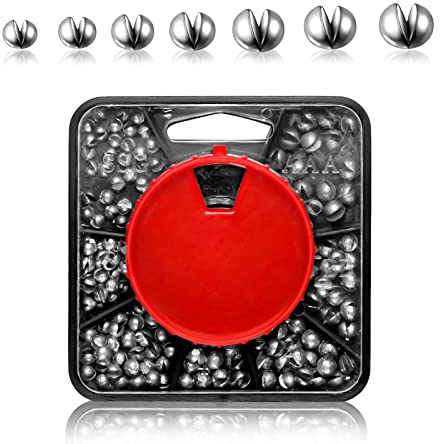 AIVORO Plombs pour Pêche, 160 Pièces Plomb Peche Truite, Plomb Bouche, Non Toxique Portable Split Shot Set, Accessoires de Pêche avec Boîte de Rangement(0,4g/0,5g/0,6g/0,8g/1g/1,2g/1,5 g)
