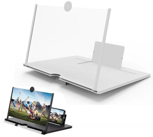 Screen Magnifier 2026 Newest Version, 3d Hd Mobile Phone Screen Amplifier,Screens Magnifier For Cell Phone, Compatible With All Smartphones,3d Movies Magnifiers Gadgets for Gifts (white,10in)