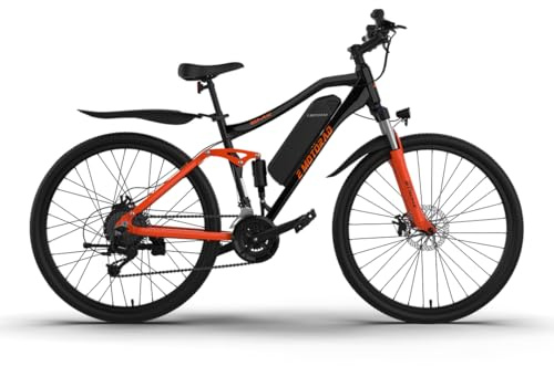 EMotorad EMX+ | Vélo électrique Tout-Terrain pour Adultes | pneus CST 27,5 x 2,0 | Moteur 36 V 250 W | Batterie 13 Ah Amovible | Double Suspension | Freins à Disque mécaniques | écran LCD (Noir)