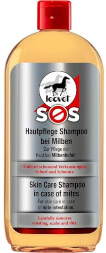 Leovet SOS Hautpflege Shampoo für Pferde | 500 ml | Zur reinigenden Pflege beanspruchter Haut durch Milben- und Parasitenbefall | Bei Schuppen, Haarausfall und Scheuerstellen