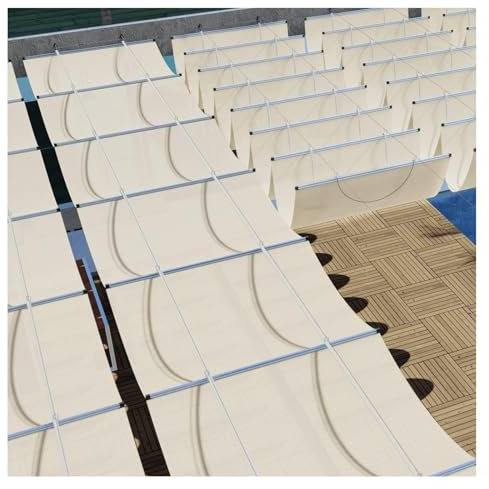 Toldo retráctil ondulado para exteriores, para patio, porche, garaje, terraza y patio trasero, color blanco, 1,7 x 3 m, protección UV y fácil instalación