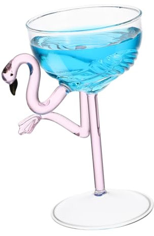 STOBAZA Calice Da Vino Decorativo Fenicottero, Bicchiere Da Cocktail in Vetro Rosa, Bicchiere Da Vino Per Feste e Matrimoni, Tazza Da Cocktail Per Uso Domestico e Banchetti