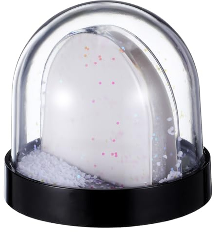 CLISPEED Bola de nieve con base negra, marco de fotos vacío, irrompible, bola de nieve, para Navidad, cumpleaños e ideas creativas de regalo