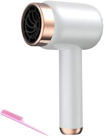 WDKXCN Cordless Hair Dryer, 1000W Rechargeable Hair Dryer, 3 Speeds Portable Hairdryer, Plug-in or USB Lightweight Hairdryers for Women, Hot Cold Wind Styling for Dormitory Students Home Travel