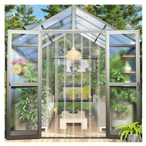 Tenda verticale in plastica trasparente morbida in PVC, per negozi, garage, patio, serre, refrigeratori e magazzini (135 x 240 cm) durevole, facile da installare, resistente alle intemperie