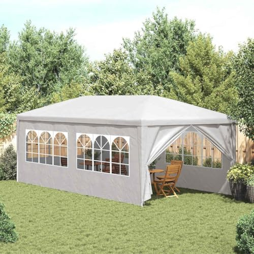 Mokuyary Partytält 3 x 6 m vitt, paviljong trädgårdstält, festtält, trädgårdspaviljong för trädgård, fest, festival, bröllop