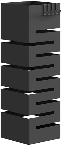HOMCOM Regenschirmständer aus Metall Quadratisch 15,5x15,5x49 cm Schwarz