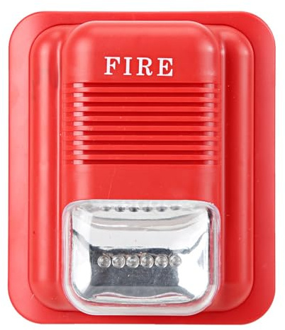 Sirena de Alarma contra Incendios con Sonido y luz, DC12V/24V, zumbador de bocina de Seguridad, Alarma de protección contra Incendios, de Seguridad de Alerta de Sirena