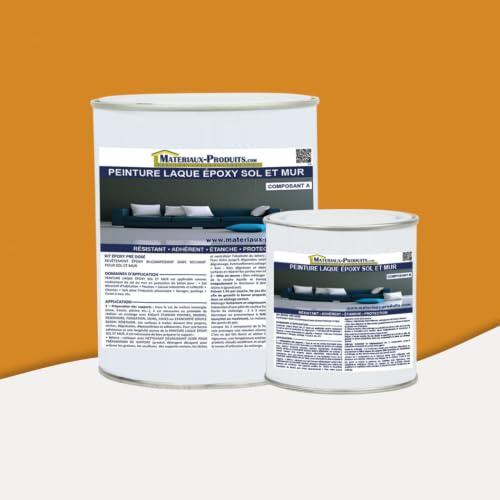 MATPRO - Peinture Laque Epoxy Sol & Mur - Sans Solvant, Auto-Lissant - pour Supports Intérieurs Horizontaux, Travaux Neufs/Réparation - Miroir Orange - 1Kg