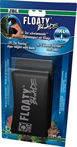 JBL Floaty XL Blade, Aimant nettoyeur de vitres flottant avec lame pour vitres d'aquariums épaisses