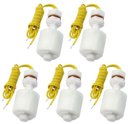 Sourcingmap a13082200ux0389 Sensori Livello Liquidi Galleggianti Verticali, Bianco, Set di 5 Pezzi