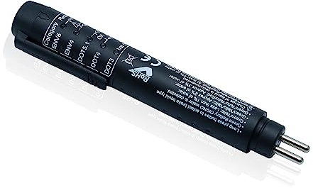 CCLIFE 5 LED Bremsflüssigkeitstester Bremsflüssigkeitsprüfer Bremsflüssigkeit Tester DOT 3/4/5 mit 5 LED Anzeige