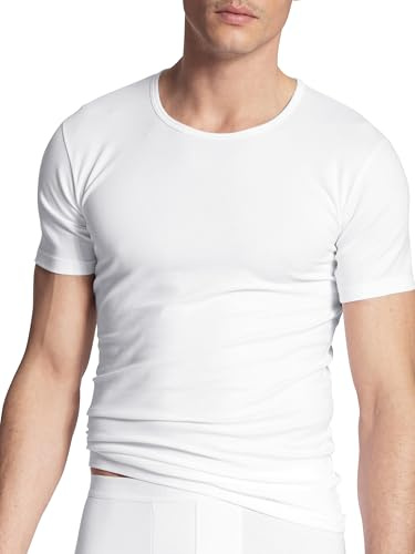 Calida Natural Benefit T-Shirt, Bianco (Weiss 001), Large Uomo, Confezione da 2
