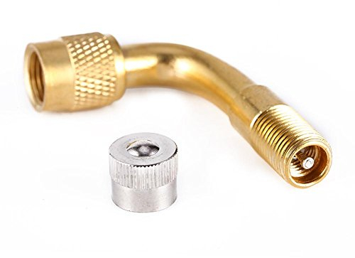 90 Degree Air Tyre Valve Stem Extension Extender, Keenso Brass Air Tyre Valve Extension Adapter for Car Truck Motorcycle Bike Scooter