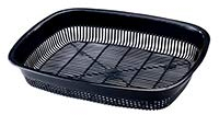 Pack of 2 Plastic Bread Baskets/Food Baskets/Rectangular Baskets - Black - Perfect for Bread, Fries, Burgers, Sandwiches, and More!