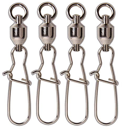 SHADDOCK 15Stk Angeln Kugellager Wirbel mit Duo-Lock Snaps Angelschnur Haken Connectors Angel Zubehör Angelwirbel, Größe(1#-8#) (4#-75LB-15Stk)
