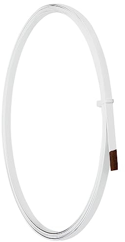 PH PandaHall 6mm PVC Covered Steel Boning, White Flat Steel Boning Spring Steel Boning for Bridal Gowns, Corsets, Evening Gowns, Lingerie, Hats Sewing Crafts, 5m