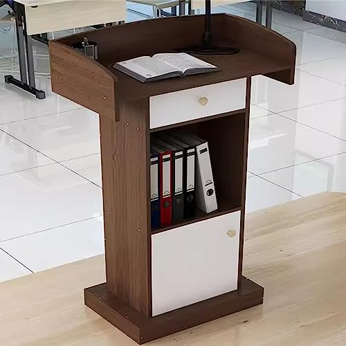 LZMZMQ Rednerpult Lecterns Podium-Host-Ständer, Bodenstehend – Direktoren-Lehrer-Moderator-Podium/Kanzel Mit Stauraum Und Schubladen, Hoch 124 Cm/48 Zoll, Reinigen, Restaurant-