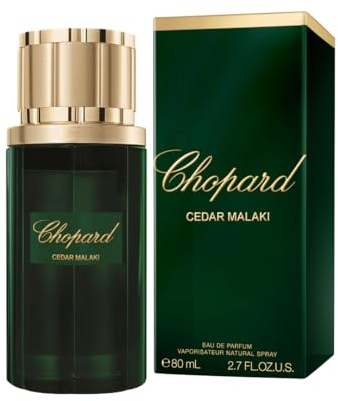 Chopard Cedar Malaki 80 ml – Eau de Parfum für Männer – Holzig-aromatisches Duft – Majestätische Noten von Zeder, Grapefruit, Patchouli und Tonkabohne – Schwarzer Glasflakon