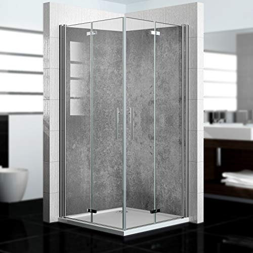 dedeco Pannello posteriore doccia impermeabile, motivo: cemento V2, vernice UV opaca, 2 x 100 x 210 cm, come pannello posteriore per il bagno per la sostituzione delle piastrelle, come parete