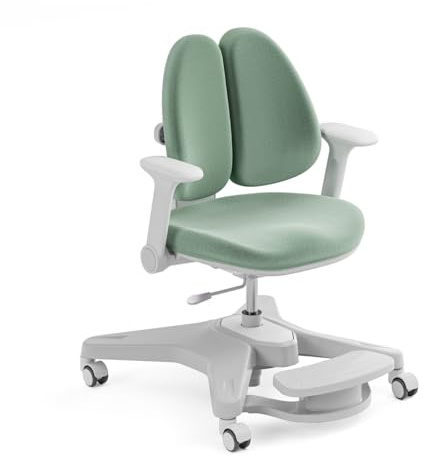 HOKO Ergo Study Kid Schreibtisch Stuhl Grün. Höhenverstellbarer, mitwachsender Kinder Stuhl. Sitz und Rücken separat verstellbar. Ergonomisches Sitzen für Kinder (Milo)