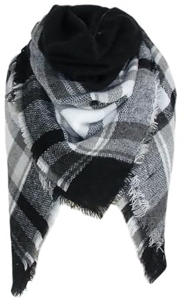 Cocila Black of Friday Angebote 2024 Geschenke Schal Schwarz Weiss Damen Winter Festliche Stola Chiffon Warme Schals Fuer Damen Wollschals Fuer Damen Angebote Des Tages Heute Blitzangebote