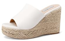 QUEEN HELENA Zeppe con Plateau Sandali Alti Casual Donna ZM9928 (Bianco, Sistema Taglie Calzature EU, Adulto, Donna, Numero, Media, 38)