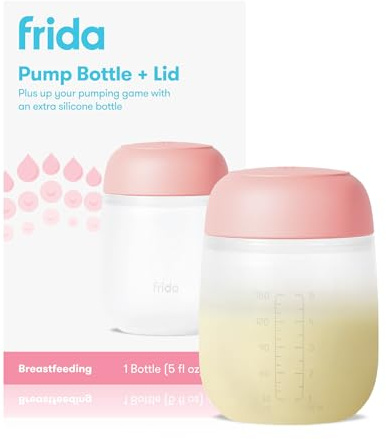 Frida Mom - Botella de silicona manual 2 en 1 + tapa de repuesto, colector de leche para lactancia materna, 5 onzas