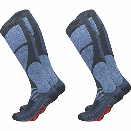 GAWILO Chaussettes de ski pour hommes avec rembourrage spécial | 2 paires | convient pour le snowboard, la randonnée ou comme chaussette thermique