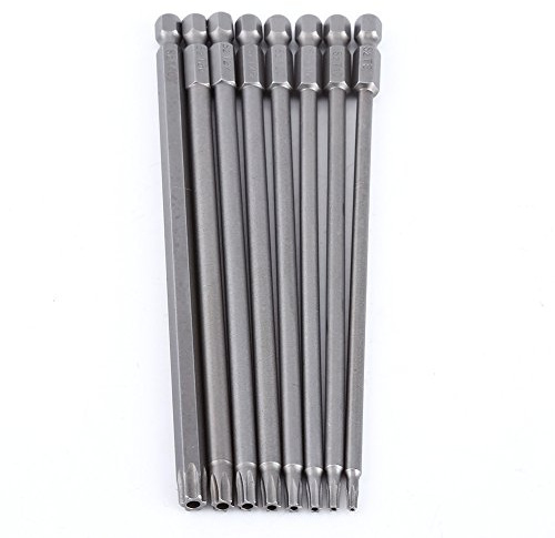 8 Stück 150 Mm S2 Stahl Stern T8, T10, T15, T20, T25, T27, T30, T40 Torx Bits Torx Lange Bits Kopf Schraubendreher Set Handwerkzeug Set Bohrer Magnetische Schraubendreher