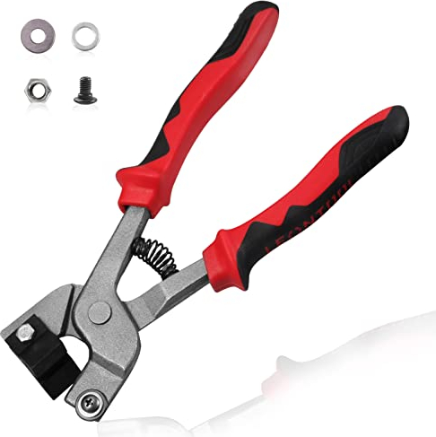 LEONTOOL Mosaic Tile Nippers 7.5-Inch Tile Cutter with Plastic Breaker Bar Scribing Wheel Manual Mirror Cutter Plier Glass Cutting Tools Tile Mosaic Trimmer Nipper Cutter Pliers