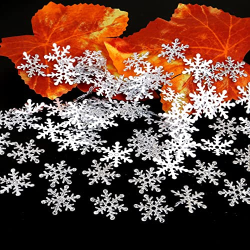 600 stycken snöflingor, konfetti, snöflinga, bordskonfetti, vinter, juldekoration, nyårsafton, bordsdekoration, strödekoration för jul, frostad fest, bröllop, födelsedag, semester, dekorationer, silver 2,0 cm