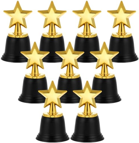 Didiseaon 9 Pièces Trophée Étoile avec Base Plastique pour Récompenses