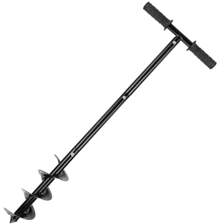 Taladro manual ajustable de 60-85 cm, diámetro de 10 cm, taladro en espiral de jardín con mango antideslizante, para fijar postes de valla, plantar árboles