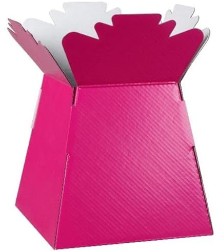 Inerra Florist Boxes Living Vases for Flowers and Bouquet Box Making - Pack of 5 (Cerise)