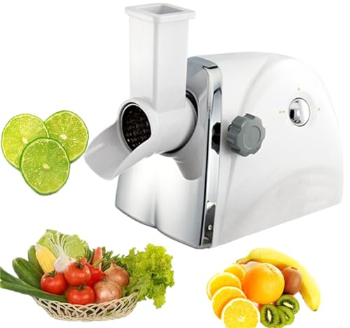 Rallador De Queso Comercial Máquina Trituradora De Queso Rotativa Eléctrica,3 Cuchillas Giratorias De Acero Inox,Trituración Rápida - 1Min/500G,Ideal Como Rallador De Papas, Rebanador De Verduras