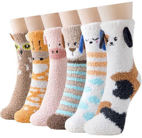 Niofind Calzini Donna Invernali, Calze Caldi Pelosi Morbido Calzini Termici Natalizi Regalo per le Signore, Soffici Pile di Corallo Pantofola Calzettoni Caldi,36-42 FSW-0014