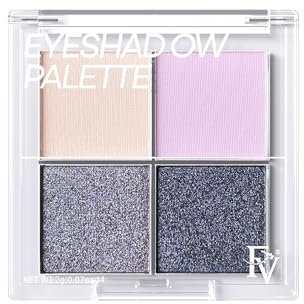 FV Palette Ombretti Alta Pigmentazione - Setosa, Lunga Durata, 4 Tonalità Metallizzate E Opache, Finitura Naturale Per Make-Up Giornaliero (Purple)