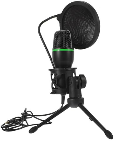 LALADEFIEE Gaming Microphone Condenser Mic for Game Noise Reduction Feature Desktop Usb Microphone for Use Includes Pop Filter