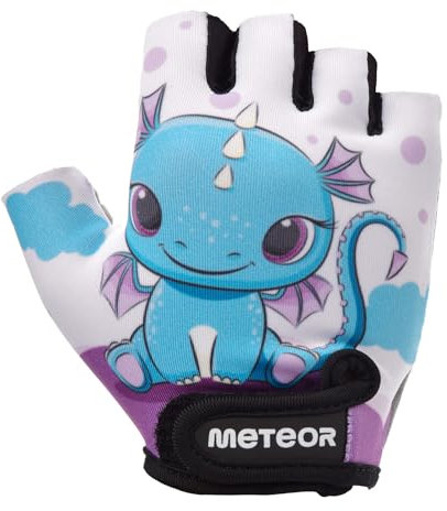 meteor Enfants Gants de Vélo Garçons Filles Cyclisme VTT Demi-Doigts Antidérapant Mitaines de Sport Antichoc Respirant Courts pour Bicyclette Réglables Scooter Paire de Gant