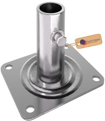 GeZu Impex Base Plate 135 x 110 x 120 mm Galvanised Set of 4 Scaffold Base Plates Heavy-Duty Baker Style Scaffolding Base