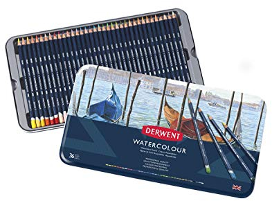 Derwent Aquarellstifte, Zeichnen & Malen, 36er-Set, Ideal zum Vermischen & Schichten, Professionelle Qualität, 32885